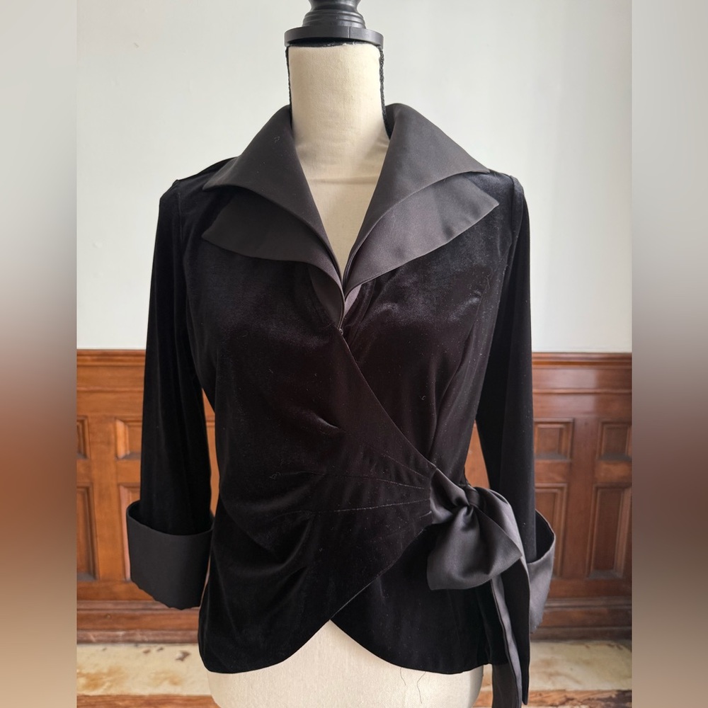 Cache Black Satin Formal Blend Jacket